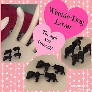 “weenie-dog lover through and through” ear studs